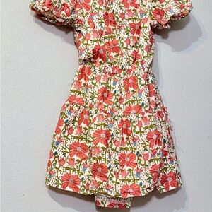 Charming Floral Dress - Red and Green